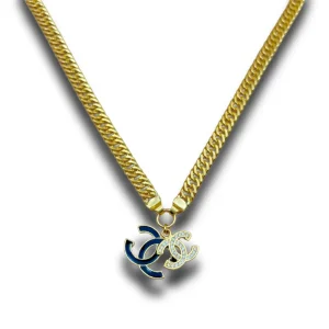 สร้อยคอบิดยุ่งระย้า CH ลงยาพลอย