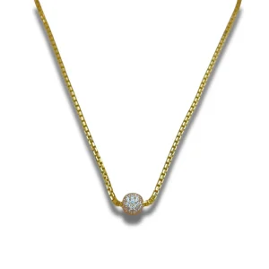 สร้อยคอโซ่กล่องระย้าบอลพลอย