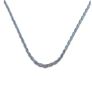 สร้อยคอโซ่กล่องเกลียว ชุบขาว