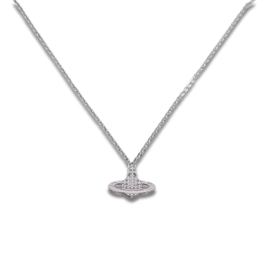 สร้อยคอโซ่ยุโรประย้า VV ชุบขาว