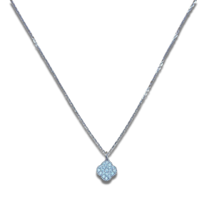 สร้อยคอโซ่ยุโรประย้า VC พลอยชุบขาว